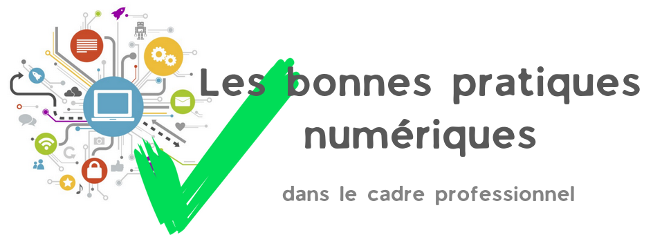 Visuel titrant les bonnes pratiques dans le cadre professionnel
Lien vers: https://start.me/p/GEKgmb/bonnes-pratiques-numeriques